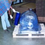 applying blue vci shrink film